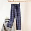 Calças de pijama masculinas de algodão tricotado, nova primavera e outono, dois bolsos, algodão solto, tamanho grande, em estoque, calças para casa