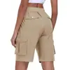 Venda Quente na Amazon Calças de Praia Femininas de Secagem Rápida com Vários Bolsos Cordão Cintura Média Esportes ao Ar Livre Montanhismo Casual Calças Cargo