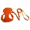 Arnés de chaleco de malla multicolor de fábrica y juego de dos piezas de correa, transpirable y anti-estrangulamiento para perros pequeños y gatos