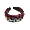 Diadema Trenzada Bicolor para Primavera y Verano con Ala Ancha, Diseño de Copa Alta, Efecto Adelgazante del Rostro, Adecuada para Salidas Diarias y Lavado de Cara