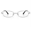 Gafas de alambre plateado de titanio puro, frescas y elegantes, para mujeres con miopía 30921F, montura ovalada para caras cuadradas y redondas, montura de titanio ultraligera de 7 g