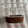 Canasta para Bicicleta con Base de Plástico, Canasta Redonda Blanca para Bicicleta con Base, Canasta de Hierro con Tubo Hueco