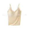 Camisola Antibacteriana Simples de Renda Seda de Gelo Diamante 10A com Sutiã de Bojo Fixo para Mulheres