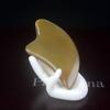 Placa Gua Sha de Chifre de Iaque Branco, Placa Gua Sha para Salão de Beleza, Folha Gua Sha para Massagem de Saúde, Folha de Massagem Triângulo de Golfinho