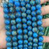 Joyería Anqi, hilo sintético de oro, cuentas redondas de pino verde, lámina de oro, rayas de seda, cuentas sueltas de turquesa, accesorios de joyería DIY al por mayor