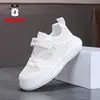 Sapatos Infantis Babudou Verão Malha Simples Tênis Esportivo para Meninas Crianças Tênis de Corrida Respirável Leve para Alunos do Ensino Fundamental Sapatos Brancos