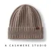 Gorro de Punto Canalé Cálido de Cachemir para Otoño e Invierno Versátil Protección para las Orejas Gorro de Lana a Prueba de Frío Gorro de Punto Simple