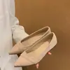 Zapatos a juego con falda Estilo Francés Estilo Chanel Elegantes Zapatos de Punta Verano 2025 Nuevo Estilo Estilo Occidental Estilo Suave Zapatos Planos de Hada