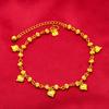Nuevo Tobillera de Imitación Oro Arena Vietnamita para Mujer Joyería Dorada Versátil Tobillera de Moneda Europea se puede ajustar durante mucho tiempo sin perder el oro arena