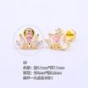 Aço titânio 316L cobre banhado a ouro microincrustado zircônia pino de cartilagem do ouvido coração rosa borboleta ear cuff piercing transfronteiriço brinco pino de cartilagem