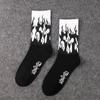 Calcetines de mujer de red con llama estilo coreano letra cuadrada Calcetines deportivos para hombre estilo universitario de Corea del Sur calcetines de moda hasta la pantorrilla