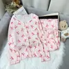 Nuevo Conjunto de Pijama Fino de Punto con Cuello en V para Primavera y Otoño 2026 para Mujer, Conjunto de Ropa para el Hogar con Cárdigan de Manga Larga, Se Puede Usar en Exteriores