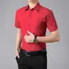 Camisa Nueva de Manga Corta de Verano para Hombre Camisa Negra Ajustada Formal de Negocios Color Sólido Camisa de Manga Larga para Hombre de Trabajo Blanca