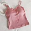 Nuevo Estilo Camisola Chaleco de Rayón con Copas Fijas para Mujer Una Pieza Sin Aro de Acero Ropa Exterior-Soporte Transpirable Espalda Hermosa Ropa Interior Cómoda