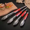 Pinça de Alimentos Flor de Ameixa de Aço Inoxidável 9 polegadas Pinça de Pão Pinça de Churrasco Pinça de Bife Utensílios de Mesa Suprimentos de Cozinha Loja de Departamento de Dois Yuan