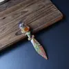 Daga Mágica de Cristal Natural Transfronteriza, Obsidiana, Amatista, Varita Mágica, Pieza Tallada, Brujería de Cristal, Artículos de Decoración para el Hogar