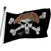 Bandera pirata de calavera y tibias cruzadas de Halloween con cóndor, bisonte, lobo, motivos náuticos poliéster 100D doble cara