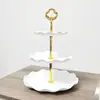 Celebridade da Internet Prato de Frutas Multicamadas Doméstico Prato de Doces e Salgadinhos Prato de Frutas Prato de Pontos Rack de Sobremesas para Sala de Estar Criativo de Luxo Leve Três Camadas