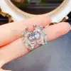Venta al por mayor de fábrica Pendientes Populares de Aguamarina Natural con Incrustaciones de Plata S925 Piedra Principal 5*7 Joyería de Lujo Venta Directa de Fábrica