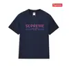 Camiseta de Algodón Pesado Moda Americana Transfronteriza Estampado de Letras Supreme Cuello Redondo Manga Corta Unisex Holgada Casual para Hombres y Mujeres
