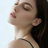Pendientes de Plata de Ley S925 con Aguja Transfronteriza en Forma de Corazón para Mujer, Pendientes de Lujo de Gama Alta de Nicho, Pendientes de Moda Exquisitos Tachonados con Circonita para Mujer