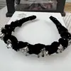 Nova Exquisite Faixa de Cabelo Ondulada Dentada de Veludo, Versátil Hairband High-Top de Luxo Leve, Grampo de Cabelo, Acessório de Cabeça