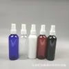 En stock suministro 100ml ml botella con atomizador botella de spray para maquillaje perfume 100ml plástico alcohol sub-empaque PET