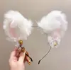 Diadema con Orejas de Gato para el Cabello, Diadema Femenina de Cabeza de Zorro, Diadema de Gato con Cascabel, Accesorio para Transmisiones en Vivo, Pinza Divertida para el Cabello, Conejo