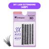 Cinco filas de fabricantes suministran directamente simulación 3D de cabello natural con adhesivo termofusible 10p20p30p40 pestañas de dibujos animados con varias longitudes de pestañas