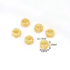 Contas da Sorte Gravadas em Ouro 18K que Preservam a Cor, Contas da Sorte, Contas Espaçadoras, Colar de Contas, Pulseira, Acessórios para Joias DIY D93