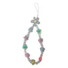 Cadena para teléfono móvil multicolor de cuentas florales mixtas transfronteriza, nueva cadena de cordón anti-pérdida para chicas, estilo pequeño y fresco, colgante de cuentas