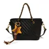 Bolso tipo cubo de tejido de alta gama para mujer, nuevo y elegante, estilo verano chic, de un solo hombro y cruzado
