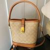 Bolso de Mujer Estilo Francés 2026 Nuevo Verano Versátil Bolso de Hombro Cruzado de Moda Bolso de Mano de Gama Alta Bolso Cubo