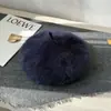 Boina de Pelo de Conejo de Color Sólido Personalizada al por Mayor Cálida de Otoño e Invierno Moda para Mujer Simple para Circunferencia de Cabeza Grande Sombrero de Artista Directo del Fabricante