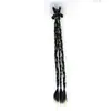 Peruca Rabo de Cavalo Trançado Feminino Alto Cabelo Artificial Pegar Torcer Trança Longa Fita Fita Laço Trança Boxeadora Peruca
