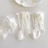 Meias Infantis, Meias Finas de Primavera e Verão, Meias de Malha Respiráveis, Acabamento em Renda, Meias até a Panturrilha Estilo Princesa com Renda para Bebês Meninas