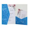 Papel con purpurina transfronterizo Tarjeta de felicitación con corte láser estilo europeo Invitación de compromiso plateada Fábrica de tarjetas de invitación doradas de manzana