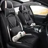 Cojines Personalizados de Cobertura Total para Asientos de Coche, Cinco Plazas, Todas las Estaciones, Cojines de Asiento de Cuero con Bloques de Color para Asientos Individuales y Dobles de la Primera Fila