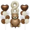 Globo de aluminio con diseño de oso arcoíris, diseño de animales digitales, ideal para fiestas de cumpleaños infantiles.