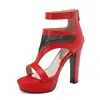 Nuevos Zapatos de Tacón Alto con Plataforma de Suela Gruesa con Tejido de Malla, Sandalias Romanas, Tallas Grandes 40-50, Zapatos de Exportación