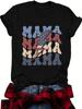 Amazon Verano Europeo y Americano para Mujer Día de la Madre Patrón Cuello Redondo Manga Corta Moda Casual Comercio Exterior Explosiones Camiseta
