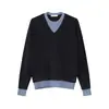 Mtlclothes Roupa Masculina Estilo Coreano Camada sobre Camada e Costurado Falso Duas Peças Pulôver Fashionável Suéter Casual de Manga Longa