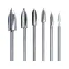Cuchillo de tallado eléctrico para carpintería y juego de brocas, brocas para herramientas de tallado en madera y raíces, cuchillo afilado de tres filos de acero blanco para máquina dental de tallado