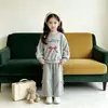 Nuevo estilo de principios de otoño para niñas, conjunto lindo de sudadera con perrito de manga larga y pantalones jogger, ropa deportiva para bebés de primavera y otoño, estilo ins para niños