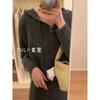 Traje de Mezcla de Lana Sudadera Informal con Capucha Suéter Holgado Estilo Perezoso Conjunto de Dos Piezas para Mujer Lujo Ligero