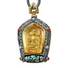 Diez Mil Budas El Patriarca del Emperador Simple Benmingfo Girando Tianzhu Thangka Colgante Masculino Amarillo Dios de la Riqueza Verde Madre Collar Femenino