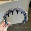 Diadema de Lujo con Pedrería Brillante y Dientes, Malla Elegante para Aseo y Fijación Diaria del Cabello, Diadema Estilo Coreano para Mujeres