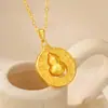 Tienda de Oro Mismo Estilo Arena Dorada Cepillada Colgante Calabaza para Mujer Retro Lujo Ligero Joyería de Gama Alta Venta al por Mayor
