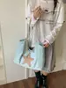 Bolsa tote de grande capacidade, novo estilo ins, simples e versátil, bolsa de ombro casual para o dia a dia, bolsa de mão para estudante