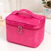 Bolsa de cosméticos de cetim de grande capacidade, direto da fábrica, bolsa de armazenamento dobrável, bolsa de higiene pessoal portátil, atacado, comércio exterior